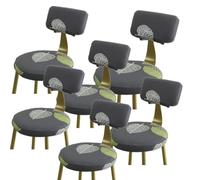 uyeoco Stretch Bar Stool Covers, Soft Spandex Bar Stool Covers with Backs Printing Bar Chair Covers with Elastic Bottom Machine Washable for Home Kitchen Dining Room Pub Counter(Color 16,6pcs)