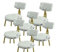 uyeoco Stretch Bar Stool Covers, Soft Spandex Bar Stool Covers with Backs Printing Bar Chair Covers with Elastic Bottom Machine Washable for Home Kitchen Dining Room Pub Counter(Color 18,6pcs)