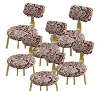 uyeoco Stretch Bar Stool Covers, Soft Spandex Bar Stool Covers with Backs Printing Bar Chair Covers with Elastic Bottom Machine Washable for Home Kitchen Dining Room Pub Counter(Color 10,6pcs)