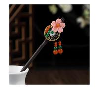 UYFRD 1 horquilla de madera para el pelo de estilo chino con borla elegante para mujer, accesorios para el pelo vintage (19)