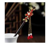 UYFRD 1 horquilla de madera para el pelo de estilo chino con borla elegante para mujer, accesorios para el pelo vintage (A)