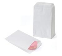 UYFRD 10 x 15 cm, 8 x 15 cm, 13 x 18 cm, 50 bolsas planas de papel kraft pequeñas para embalaje, fiestas, Navidad (blanco, 10 x 15 cm)