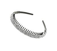 UYFRD 2 diademas elásticas antideslizantes de lujo con diamantes de imitación para mujer, accesorios de bisel (plateado)