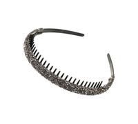 UYFRD 2 diademas elásticas antideslizantes de lujo con diamantes de imitación para mujer, accesorios de bisel (gris)