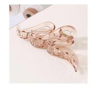 UYFRD 4 piezas de 13 cm de gran tamaño, ondulado, mate, transparente, brillante, accesorios para el cabello para mujeres y niñas (rosa-transparente)