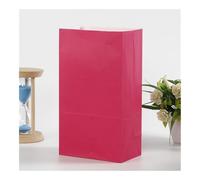 UYFRD 50 bolsas de papel kraft de colores de 24 x 13 x 8 cm, bolsas de papel cuadrado para bodas, caramelos, bolsa de papel rojo (rojo rosa)