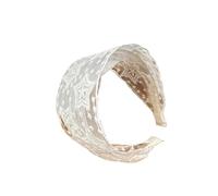 UYFRD Bandas anchas de encaje vintage para el pelo, accesorios para el cabello de tendencia de personalidad, diadema de malla simple (estrella)