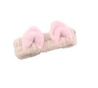 UYFRD Bonitas diademas de orejas de gato para mujeres y niñas, diademas de forro polar coral, para maquillaje, para el cuidado de la piel, accesorios para el cabello (arroz)