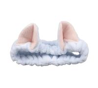 UYFRD Bonitas diademas de orejas de gato para mujeres y niñas, diademas de spa de forro polar coral, para maquillaje, lavado facial, accesorios para el cuidado de la piel (azul claro)