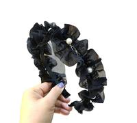 UYFRD Bonitas diademas para el pelo con accesorios de perlas, accesorios para el pelo de perlas, elegantes pinzas para el cabello prensadas para lavar y llevar (color negro)