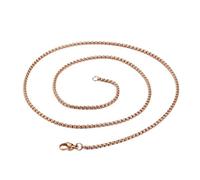 UYFRD Cadenas de acero inoxidable, collares largos de joyería para mujeres y hombres, declaración de 45 cm a 75 cm, talla única, 55 cm, 2 mm, oro rosa, Ágata