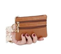 UYFRD Cartera de mano para mujer, con tres cremalleras, monedero pequeño y corto, suave, mini tarjetero, monedero, monedero, monedero, Amarillo, 2 unidades