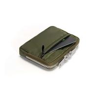 UYFRD Cartera para hombre, bolsa de almacenamiento para auriculares y tarjetas de crédito para niños y niñas, organizador de tarjetas bancarias, monedero con cremallera, Green, Talla única