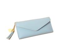 UYFRD Carteras simples con cremallera para mujer, color negro, blanco, gris, rojo, de sección larga, cartera de mano de piel sintética suave, azul 1, Talla única