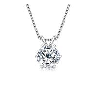 UYFRD Colgante redondo de diamantes de moissanita de 0,5 a 5,0 quilates de plata 925 para mujer, joyería de compromiso y boda, talla única, Ágata