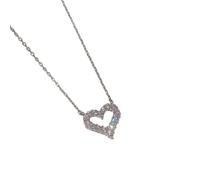 UYFRD Collar con colgante de corazón hueco simple para mujer, estilo creativo, cadena geométrica de clavícula, color dorado, joyería de regalo, talla única, Ágata