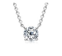 UYFRD Collar de moissanita con cadena de plata 925 real de 6,5 a 9 mm, collar con colgante solitario para mujer, joyería de regalo, talla única, Ágata