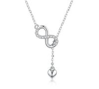 UYFRD Collar de plata de ley 925 con colgante de amor infinito, cadena de cuello para mujer, regalo de joyería fina, talla única, Ágata