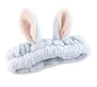 UYFRD Diadema de oreja de conejo estéreo de color sólido, accesorios para el cabello, antideslizante, máscara de lavado facial, aro para lavar la cabeza, aro para el cabello (azul claro)