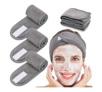 UYFRD Diademas de color sólido multifunción para mujer, para lavar la cara, yoga, maquillaje, con velcro, ajustables, accesorios para el cabello (gris)