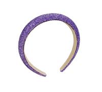 UYFRD Diademas de piedras preciosas intermitentes, accesorios para el cabello para mujer, diadema de ala ancha con diamantes completos (morado)
