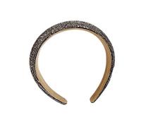 UYFRD Diademas de piedras preciosas intermitentes, accesorios para el cabello para mujer, diadema de ala ancha con diamantes completos (gris)