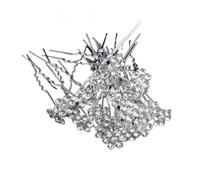 UYFRD Elegante horquilla de cristal de perlas para boda, nupcial, en forma de U, horquillas de pelo para mujer, accesorios de joyería, 20 unidades (20 alfileres 5)