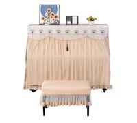 UYFRD Funda de encaje a prueba de polvo para piano tocando el piano sin tomar la llave, bufanda individual y doble, cubierta antipolvo de encaje (rosa)