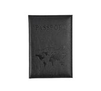 UYFRD Funda de piel sintética para tarjetas, funda para pasaporte, delgada, para viaje, billetera, regalo, Black, Talla única