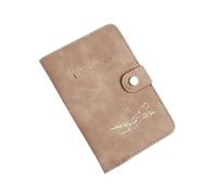 UYFRD Funda impermeable para pasaporte, funda de viaje de piel sintética para tarjetas de crédito, bonita funda para pasaporte para mujeres/hombres, marrón claro, Talla única