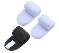UYFRD Juego de 3 diademas anchas ajustables para mujer, yoga, baño, ducha, maquillaje, lavado facial, cosméticos, accesorios (2 unidades, blanco, 1 pieza negra)