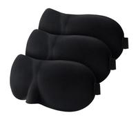 UYFRD Máscara de dormir 3D para dormir tridimensional que bloquea la luz, alivia la fatiga ocular, transpirable, de doble capa, para viajes, color negro, 3 unidades