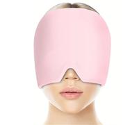 UYFRD Máscara de gel para cabeza fría y caliente, máscara facial para masajes para dormir, herramienta de cuidado de la salud (rosa)
