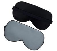 UYFRD Máscara de seda pura para dormir, cubierta de ojos de seda, suave, para viajes, relajación, ajustable, azul marino