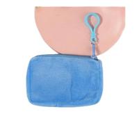 UYFRD Monedero de felpa sólida para mujer, bonito monedero para tarjetas de identificación, llavero, minimalista, monedero para mujer, Blue, 2 unidades