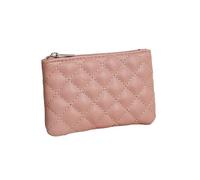 UYFRD Monedero pequeño de piel sintética con cremallera para mujer, con estampado a cuadros, monedero para tarjetas de visita, mini monedero, Pink, Talla única