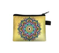 UYFRD Monedero pequeño para mujer, diseño multicolor, lindo bolso de monedas con estampado de flores de mandala, funda para tarjetas de crédito, mini monedero, 013, Talla única