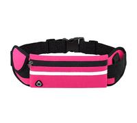 UYGTHI Cinturón para correr para teléfono móvil, bolsillo reflectante, resistente al agua, para hombre y mujer, cinturón para correr con conector para auriculares y correa ajustable, rojo, Deportes