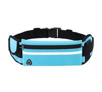 UYGTHI Cinturón para correr para teléfono móvil, bolsillo reflectante, resistente al agua, para hombre y mujer, cinturón para correr con conector para auriculares y correa ajustable, azul, Deportes