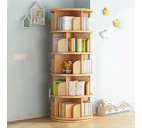 UYHBCNQD Biblioteca rotativa estantería de madera 3/4/5 niveles estante para libros de pie pequeño expositor de esquina de madera biblioteca de pie de lujo estudio de esquina