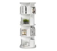 UYHBCNQD Estantería giratoria para libros de 4 niveles, de madera, giratoria 360°, para la oficina en casa, moderna estantería de pie