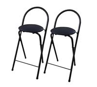 UYHBCNQD Juego de 2 sillas de bar altas plegables con respaldo y reposapiés, taburete acolchado de poliuretano para bar, restaurante, hogar, taburete alto para disfrutar de la vida