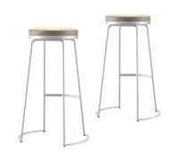 UYHBCNQD Juego de 2 taburetes altos de piel sintética para bar de 55/65/75 cm, capacidad de carga de 300 kg, patas de metal, taburete alto Enjoy life