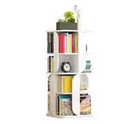 UYHBCNQD Librería giratoria de madera aglomerada, estantería de pie, estantería de 2/4/6 niveles, estantería giratoria de 360°, estantería de pie de lujo Lernecke