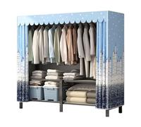 UYHBCNQD Organizador vertical para ropa, armario sin instalación, armario plegable con barra para colgar, armario de almacenamiento, espacioso