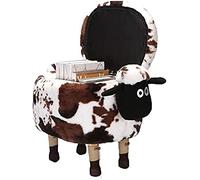 UYHBCNQD Reposapiés otomano de terciopelo de vaca lechera con 4 patas de madera, banco de almacenamiento multifunción de felpa para sala de estar y dormitorio, fácil de mover