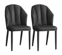 UYHBCNQD Silla Comedor Juego de sillas de Comedor de 2 sillas de Cocina tapizadas en Cuero, Silla de Comedor con Respaldo Alto y Patas de Metal, Juego de sillas de Comedor Modernas Comodidad