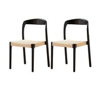 UYHBCNQD Silla Comedor Juego de sillas de Comedor de 2 sillas de Comedor con cojín de Tela de Lino, Respaldo Curvo, sillas de Cocina con Marco de Madera Comodidad