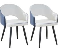 UYHBCNQD Silla Comedor Juego de sillas de Comedor de 2 sillas de Comedor tapizadas de Cuero, sillón con Respaldo, sillas de Cocina con Patas de Metal, Silla de Comedor Comodidad