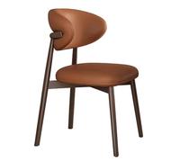 UYHBCNQD Silla Comedor Sillas de Comedor cómodas, Silla de Nogal, Respaldo Curvo, sillas de Cocina, Silla de Comedor de Cuero, Silla de Comedor de Mediados de Siglo Comodidad